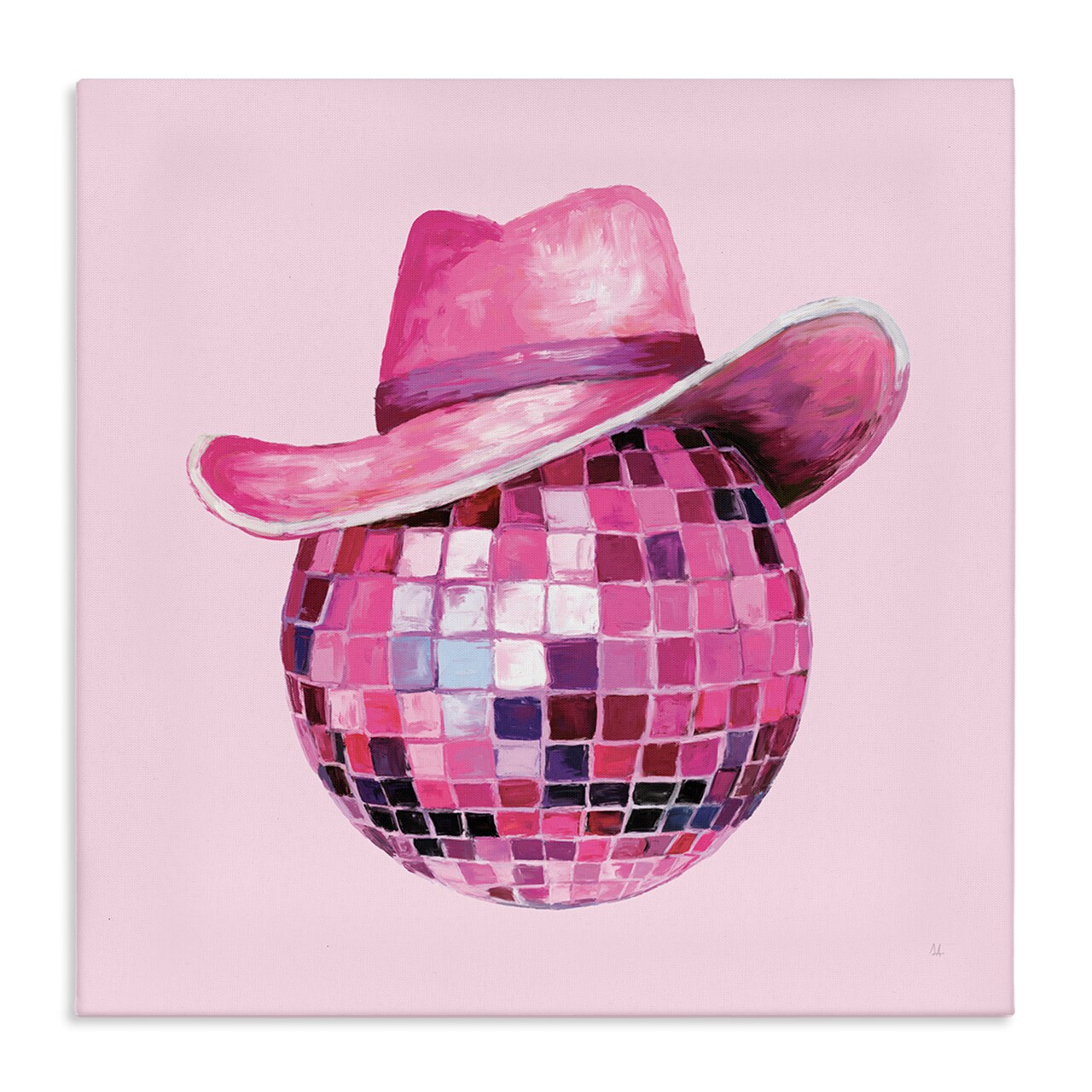Stupell Industries Cowgirl Hat Disco Ball Canvas By Sarah Adams